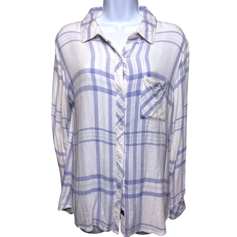 RAILS White Blue Plaid Hunter Button Down Shirt M Coastal Casual Softcore Preppy